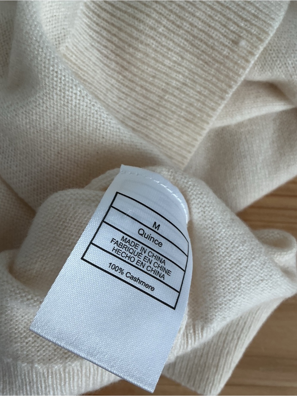 Quince Soft Cream Cashmere Crewneck Pullover - Picture 3 of 3
